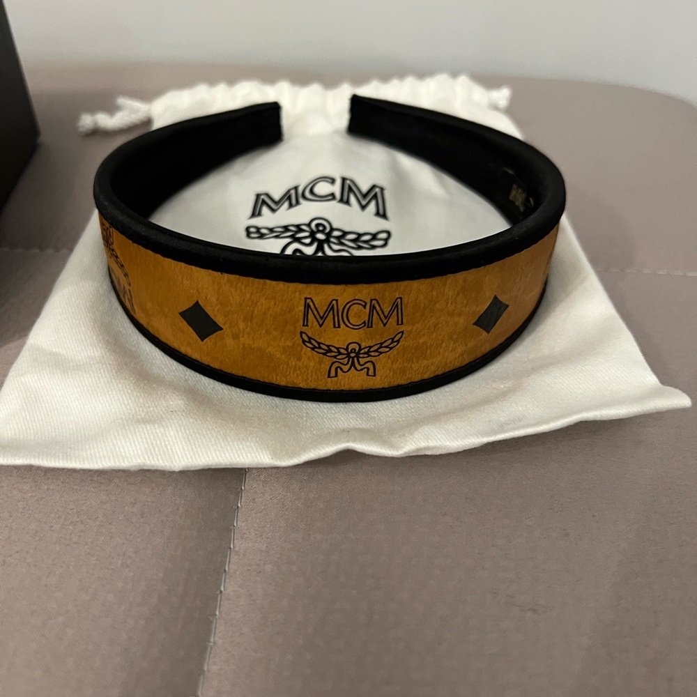 NEW MCM Visetos Monogram Canvas Headband.  Color: Cognac.